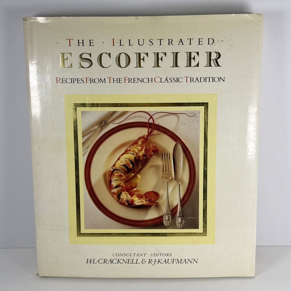 Vintage 80s Cookbook, The Illustrated Escoffier, Recipes from French Classic